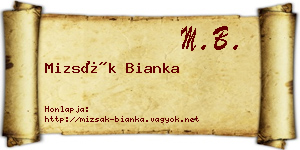 Mizsák Bianka névjegykártya