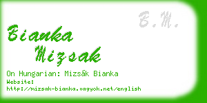 bianka mizsak business card